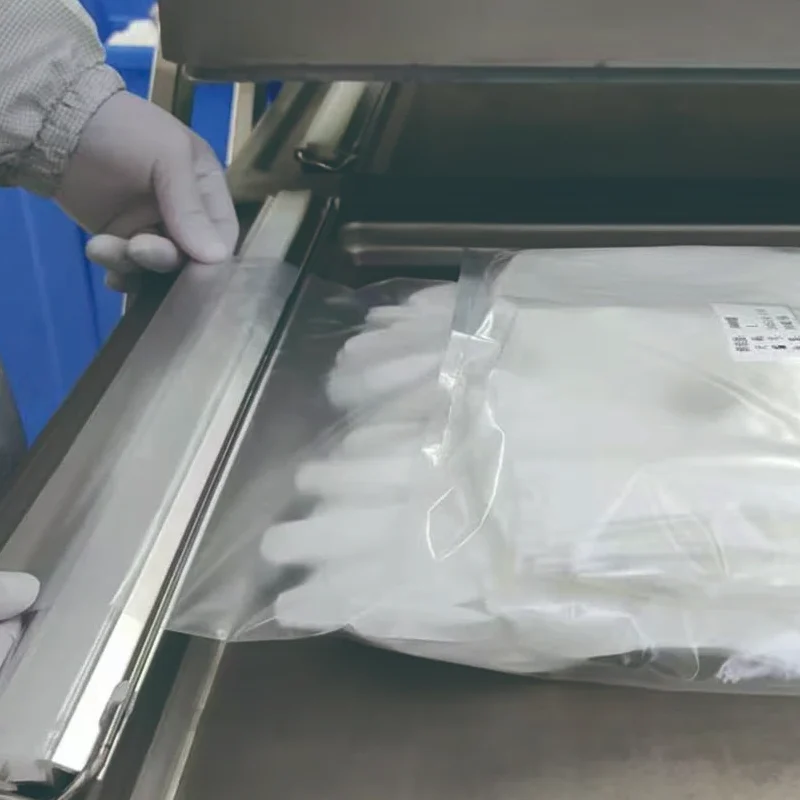 cleanroom seamless gloves packaging for ISO Class 6 environment